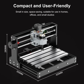 3018 CNC Router Mahine 3 Axis Desktop All-Metal CNC Router Machine with GRBL Offline Control Mini CNC Machine for Plastic Acrylic PCB PVC Wood Carving Milling, Engraving Area 300x180x40mm