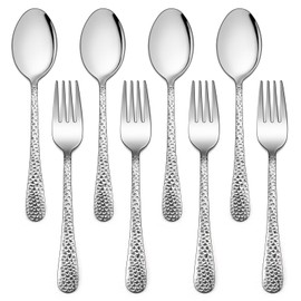 LIANYU 8-Piece Toddler Silverware Set, Includes 4 Spoons and 4 Forks for Kids, Stainless Steel Kids Utensils Children Flatware Set, Child Preschooler Cutlery Set, Dishwasher Safe