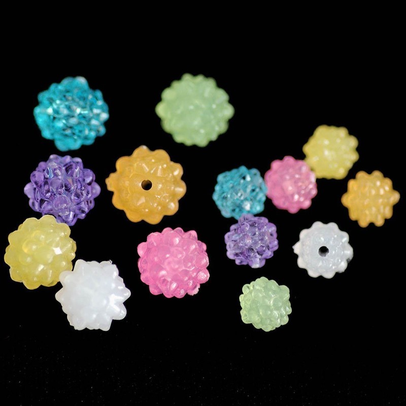 こんぺいとう ビーズ パーツ 穴有 レジン 封入 アクセサリーパーツ 6＆8mm 7色アソート100個セット