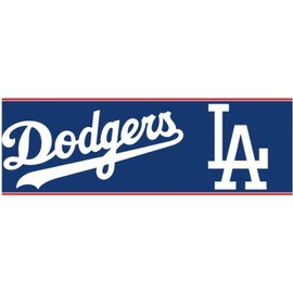 RoomMates York Wallcoverings ZB3299BD L.A. Dodgers Prepasted Border, Bright White/Scarlet Red