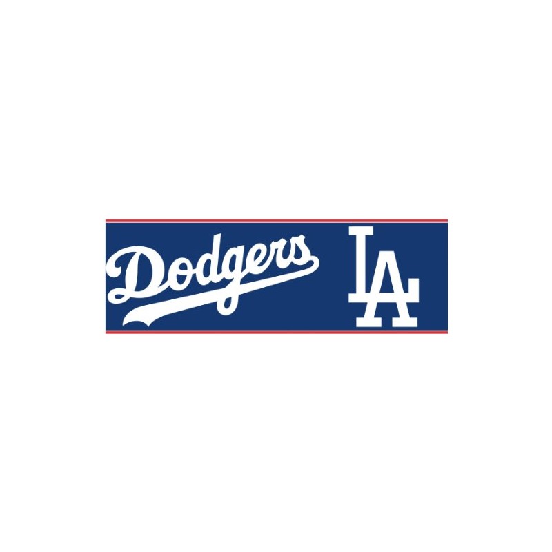 RoomMates York Wallcoverings ZB3299BD L.A. Dodgers Prepasted Border, Bright White/Scarlet