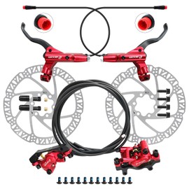 Z00M HB876E 2-PIN 4-Pistons E-Bike Electric Power-Off Hydraulic Brake Set with 160mm Rotors, Pre-Bled with Mineral Oil Brakes Kit for eBike, Mountain Bike, Road Bike