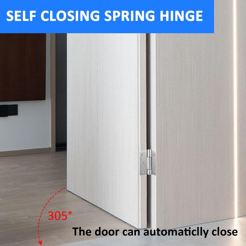 Jinyuanchao 3 Inch Self Closing Door Hinges, 3mm Thick Stainless