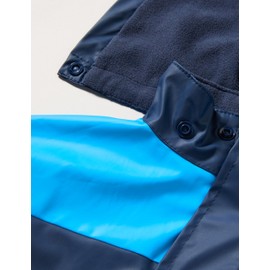 Playshoes Rain suit set with fleece lining, children's mud suit, 2-piece, wind and waterproof (Regenanzug mit Fleece Gefüttert) - Blue (marine 11), size: 116