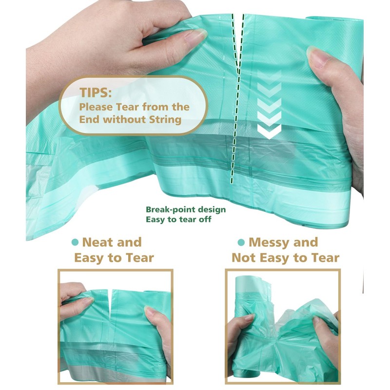 AYOTEE Compostable Trash Bags 4 Gallon Drawstring Trash Bags,100 Counts