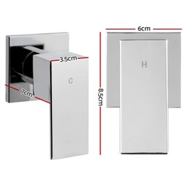 Cefito Shower Tap, 6 x 7 x 8.5cm Mixer Showers Faucet Head Showerhead Tap Bath Accessories Bathroom Toilet Set Kitchen Fixtures Wall, for Hot and Cold Solid Brass Body Silver