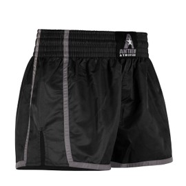 Anthem Athletics Resolute Muay Thai Shorts - Kickboxing Short Boxing Trunks for Men & Women - Black & Grey - XX-Large