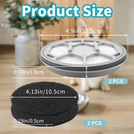 Hepa - Filtro de esponja de repuesto compatible con Oneisall & Afloia & Homeika Pet Grooming Kit & Vacuum (2 filtros Hepa + 4 esponjas)
