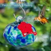 Small Hummingbird Feeder for Outdoors,Hand Blown Glass Humming Bird Feeders