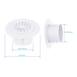 FOCMKEAS 2Pcs Round Air Vent, Adjustable PP Vent Cover, Opening Size 100-110mm(3.9"-4.3"), White Louver Grille Vent Fit for Bathroom, Office, Kitchen Bedroom, Ventilation Use