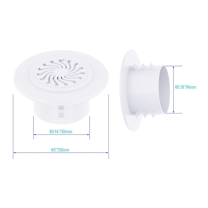 FOCMKEAS 2Pcs Round Air Vent, Adjustable PP Vent Cover, Opening