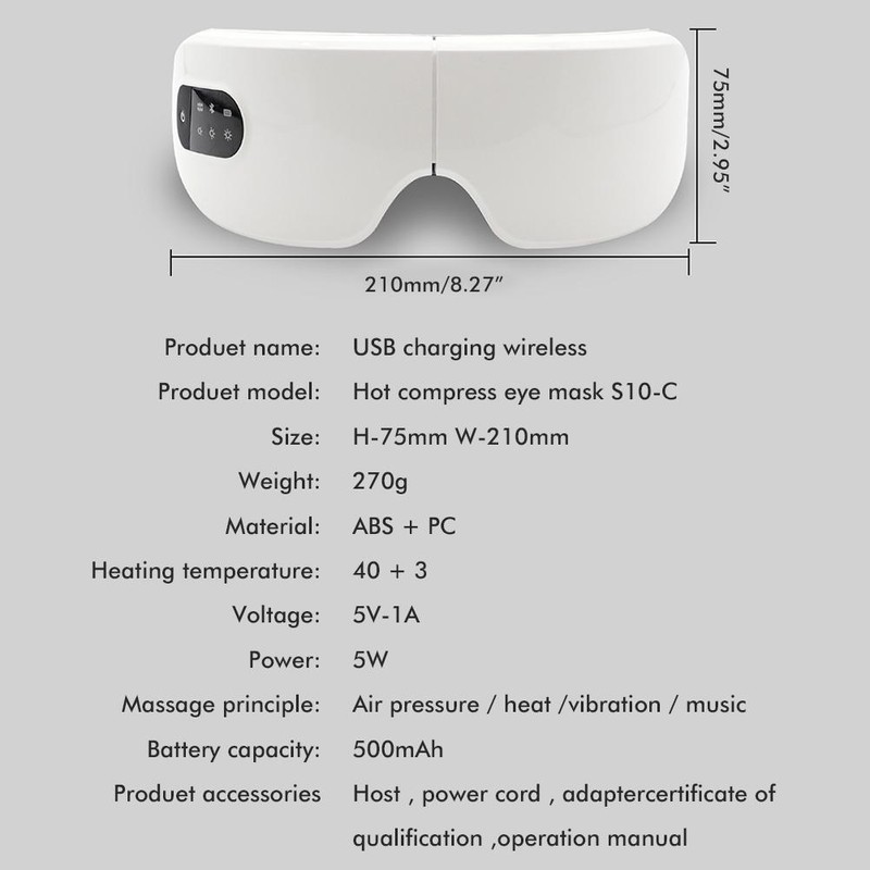 Electric Eye Massager Heating Vibration Massage Smart Eye Massager Eye