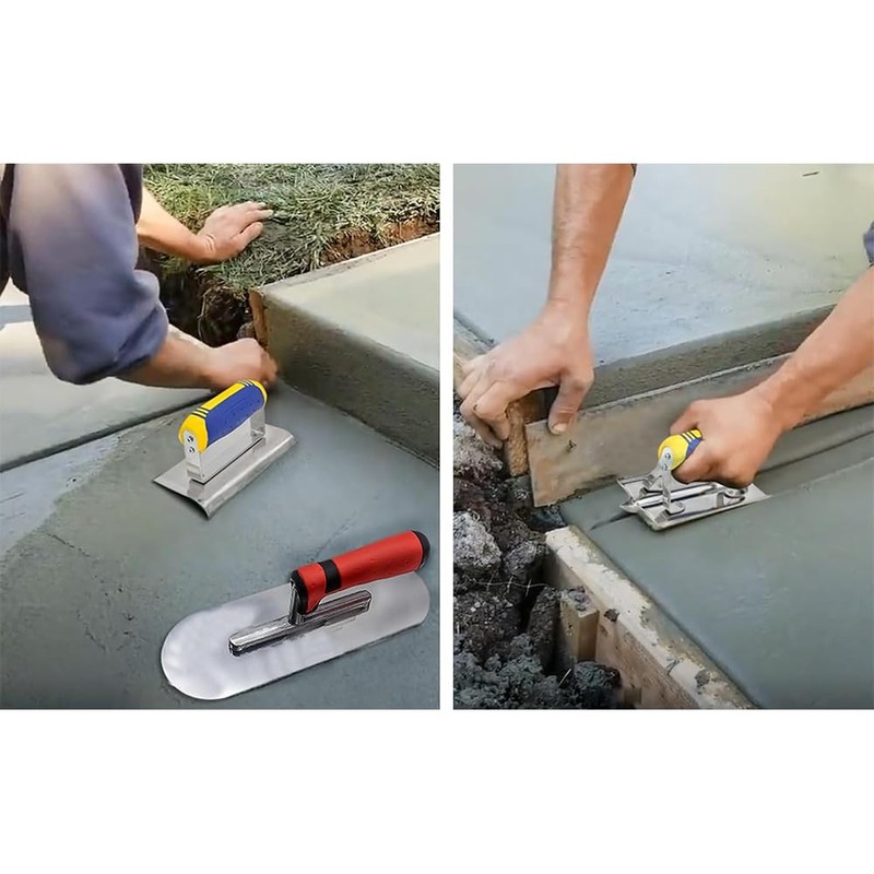 2-Piece Concrete Tool Set, Stainless Steel Concrete Sealer and Groover,