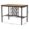 Baxton Studio Vintner Industrial Pub Table with Built-in Wine Cage,