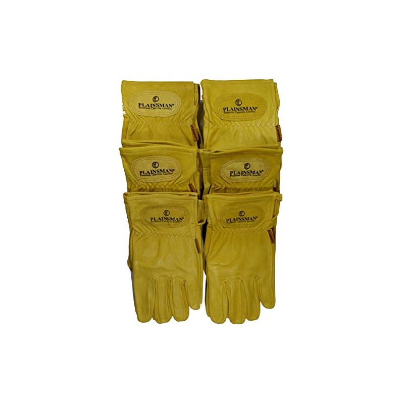 Plainsman Goatskin Cabretta Leather Gloves (6) Pairs Wholesale Bundle Large