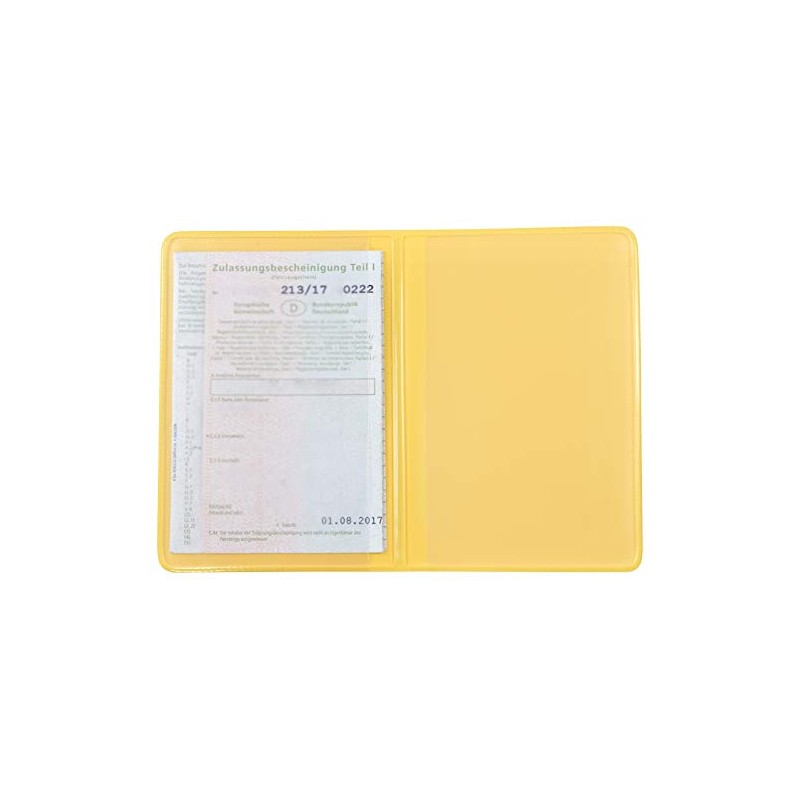 orgaexpert Car Licence Protective Case Yellow 2 Compartments 120 x