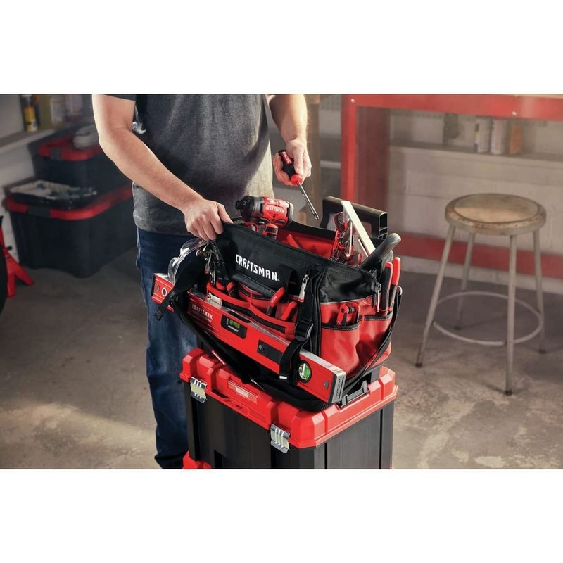 CRAFTSMAN VERSASTACK Zippered Tool Bag, 31 Pocket Organizer, Heavy Duty