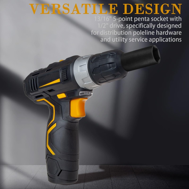 Penta Socket With 1/2" Drive and 13/16" 5-Point Utility, For