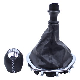 Gear Knob 6 Speed Gear Stick Gaiter Knob 6 Speed Gear Stick Head Gear Stick with Chrome Frame Leather Gear Stick for Trafic 3 Vivaro B Talento