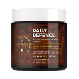 Dr. Sosnowski's Daily Defence Immunity Supplements | Essential Daily Multi-Vitamin with Bee Propolis, Pollen & Royal Jelly, Vegetable Capsules, 60ct