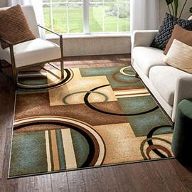 Well Woven Barclay Arcs & Shapes Light Blue Modern Geometric Area Rug 7'10" X 9'10"