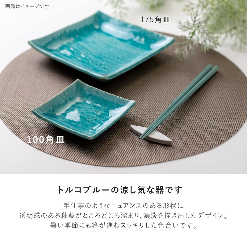 Mino Pottery UTA 100 Square Dish Turkey Set of 2