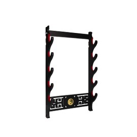 GUIIYLGG Sword Holder Katana Wall Mount - 5-Tier Tai Chi icon Velvet Padded Katana Holder Samurai Sword Display Rack Wand Lightsabe Wakizashi Sword Stand Display Hanger