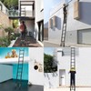 Black Telescopic Aluminum Ladder, 6.2M/20.3FT Telescopic Extension Ladder with Detachable