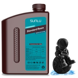 SUNLU 3D Printer Resin 2kg, Fast Curing Standard 3D Resin for LCD DLP SLA Resin 3D Printers, 395 to 405nm UV Curing 3D Printing Liquid Photopolymer Resin, Low Shrinkage, High Precision, 2000g, Black