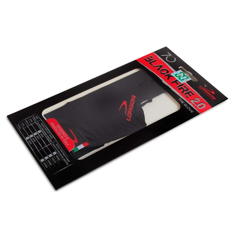 Longoni Black Fire 2.0 - Guante para billar (para mano
