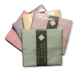 Shirayuki Dish Towel, White Snow Dish Towel, Set of 5 Colors, Red Pouches and Stickers Included
