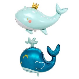 Pack of 2 Whale Balloons, Sea Animal Balloons, Inflatable Aluminium Foil Balloons, Cartoon Whale Balloons, Children's Shower Balloons, Party Decorations by the