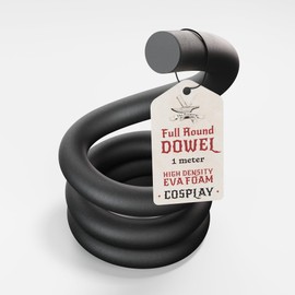 The Foamory High Density EVA Foam Dowel/Bevel - 1 Meter Cosplay Craft Material - Multiple Shapes - Multiple Diameters 5-40mm - Black (Single Pack - 10mm Diameter - Full Round Dowel)