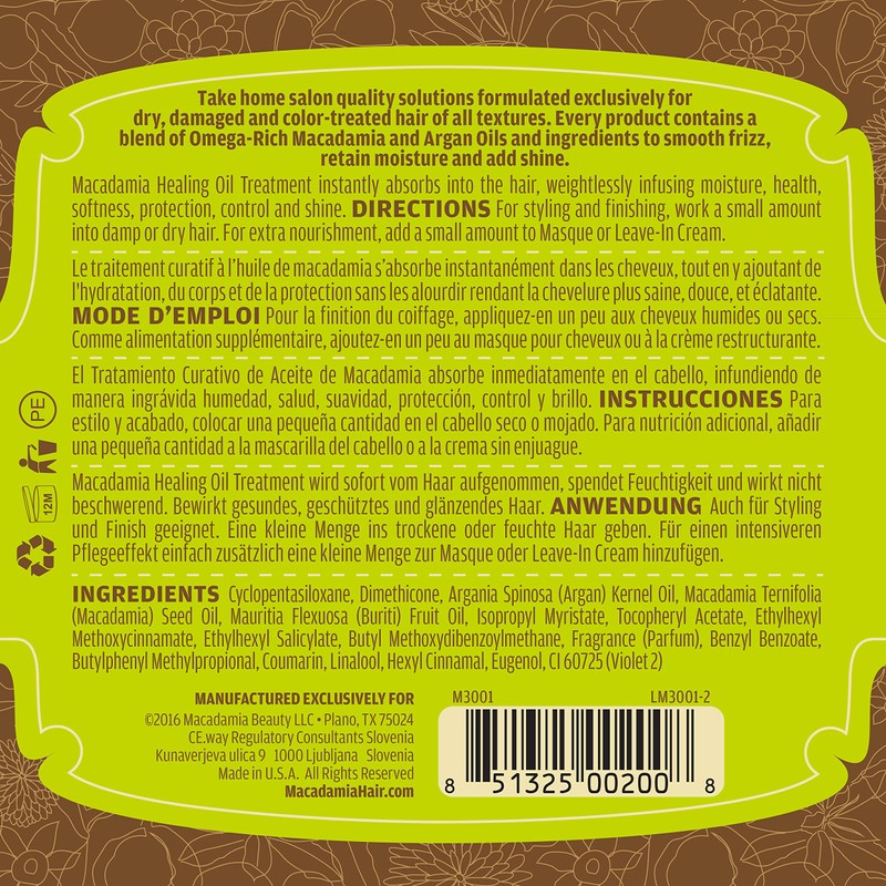 Macadamia Oil Natural Oil Healing Oil Treatment 4.2 Ounces