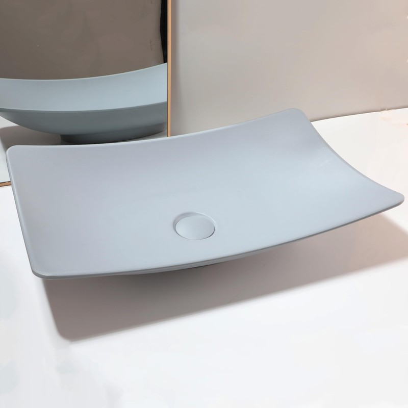 Focitland 22 Inch Stone Resin Bathroom Sink with Pop-Up Drain