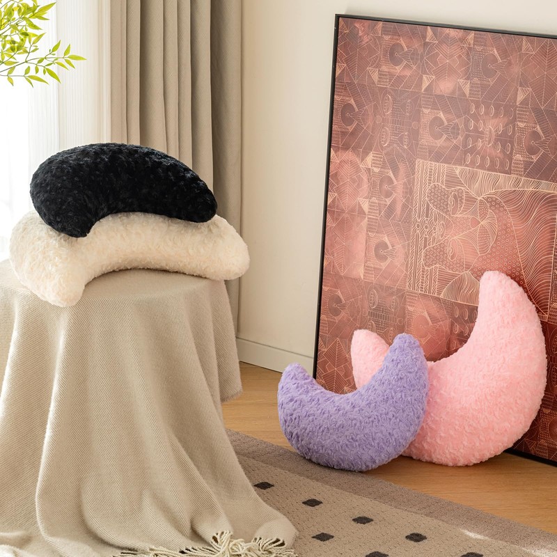 Moon Pillow, Decorative Throw Pillow with Soft Plush for Couch