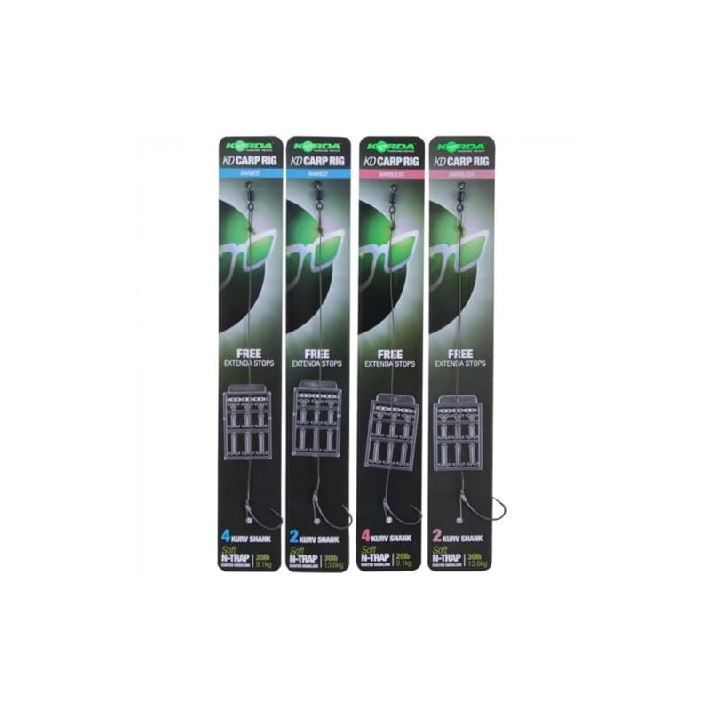 Korda Ready Tied Carp Rigs KD Rig: Size 4: Barbed