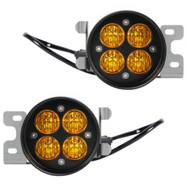 Kojem LED Fog Lights Kit Compatible with 2012-2023 Toyota Tacoma/2010-2023 Toyota 4Runner/2014-2023 Toyota Tundra Fog Lamps Pair DRL Daytime Running Light (Yellow Lens+Chrome Housing)