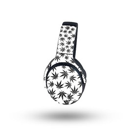 MightySkins Glossy Glitter Skin Compatible with Skullcandy Crusher ANC 2 - Pot Leaves Black | Protective, Durable High-Gloss Glitter Finish | Easy to Apply