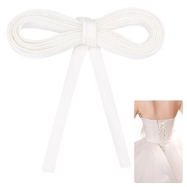 AHANDMAKER Women's Tie Back for Wedding, Bridal Dress, Adjustable Lacing Cord, Corset Band Replacement for Zip Replacement or Buttons, White #1