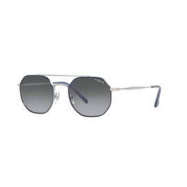 Vogue Eyewear Men's Vo4193s Round Sunglasses, Top Blue/Silver/Grey Gradient, 51 mm