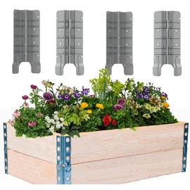 8" Pallet Collar Hinges - 4 PCS Raised Garden Bed Corner Brackets Kit for Custom-Depth Raised Beds, Compost Bins, and Planter Boxes