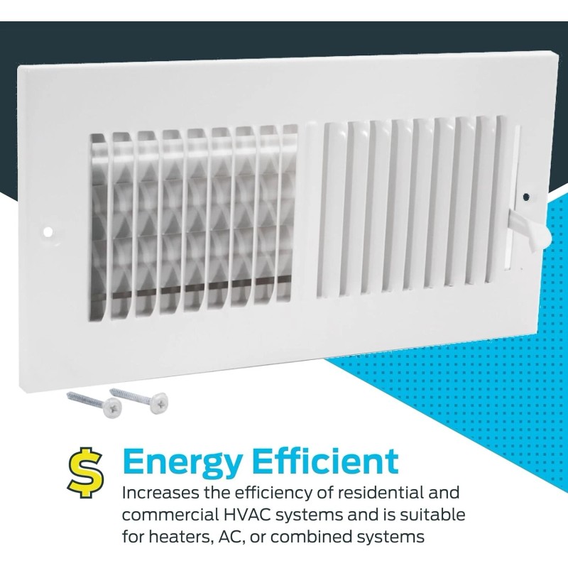 EZ-FLO 10x4 Inch Air Vent Cover Wall/Ceiling Two-Way HVAC Register