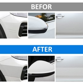 ETOPARS Car Door Sill Trim Protector 10cm x 5m Transparent Carbon Fiber Car Door Edge Guard Protector Tape Wrap Film Bumper Sticker Strip Anti Scratches Protective Truck