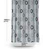 Tropik Home Grey Rings Fabric Shower Curtain Extra Long, Wide