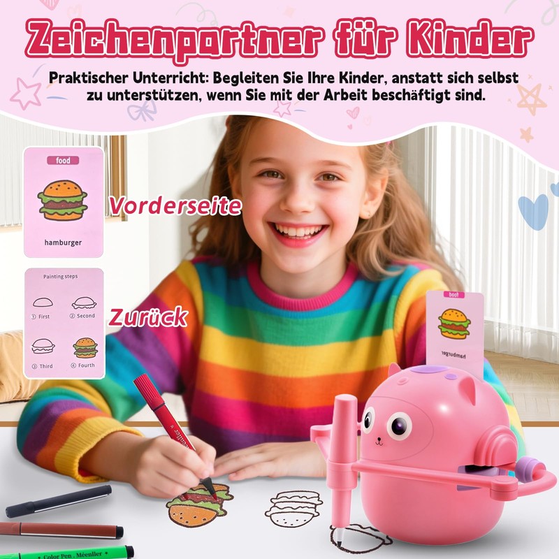 Jadyon Robot Drawing for Children, Interactive Educational Robot with Cards