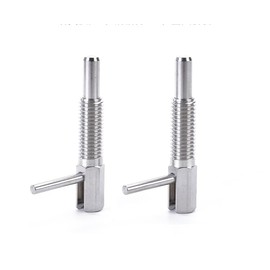 2Pcs Retractable Indexing Plunger Pin, Stainless Steel Spring Pin Spring Loaded Latch Spring Plunger Safety Pin Spring Latch Telescopic Locking Pin Spring Lock with L Handle (M16)