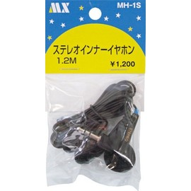 Stereo Earphones, Mini Plug (3.5φ), L-Shaped Plug, 3.3 ft (1 m), Black