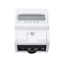 NICCOO Three-phase meter, 100 A 3-phase 4-wire digital electricity meter, AC meter, 6+2 display, LCD KWH intermediate meter, calibrated electricity meter, DIN rail electronic energy meter, 230/400 V