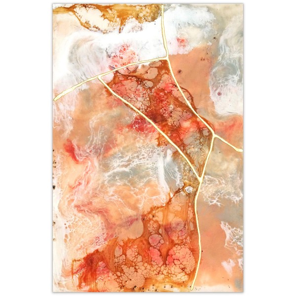 Empire Art Direct "Coral Lace 1" Frameless Free Floating Tempered Glass Panel Graphic Wall Art